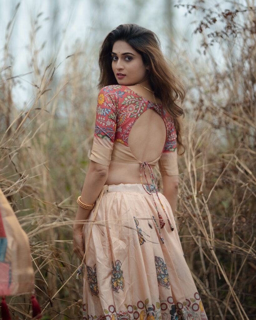 Stylish portrait of actress Moksha Kushal posing for a photoshoot